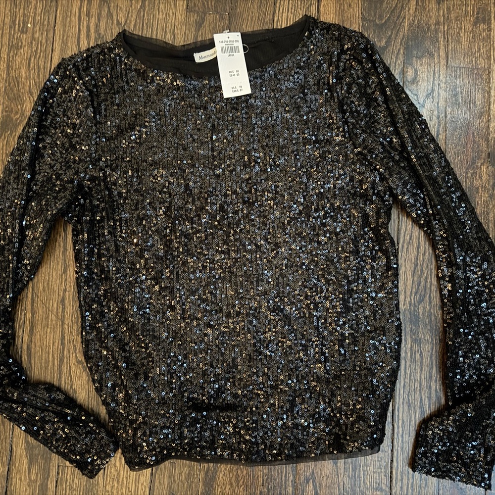 Long-Sleeve Sequin
Boatneck Top